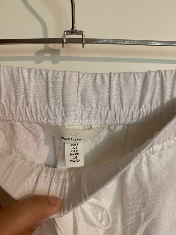 H&M lanene pantalone bele boje- nenošeno slika #2