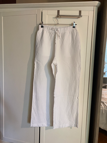 H&M lanene pantalone bele boje- nenošeno