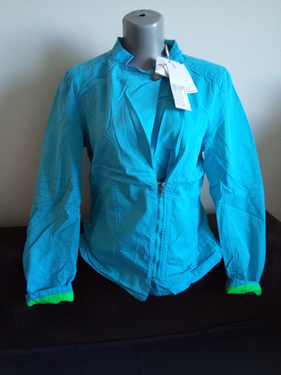 Plava jakna od pamuka 40 slika #1