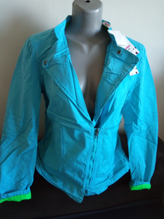 Plava jakna od pamuka 40 slika #3