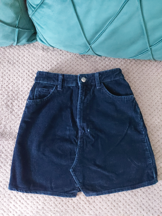 Zara teget mini suknja od somota slika #1