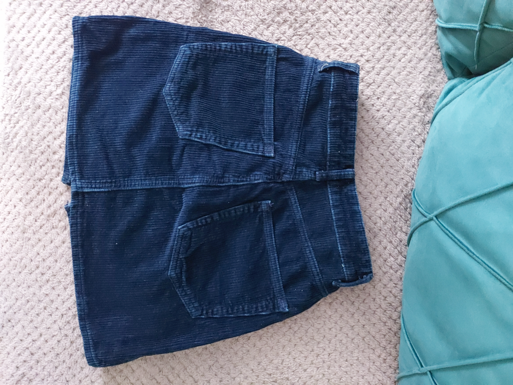 Zara teget mini suknja od somota slika #2