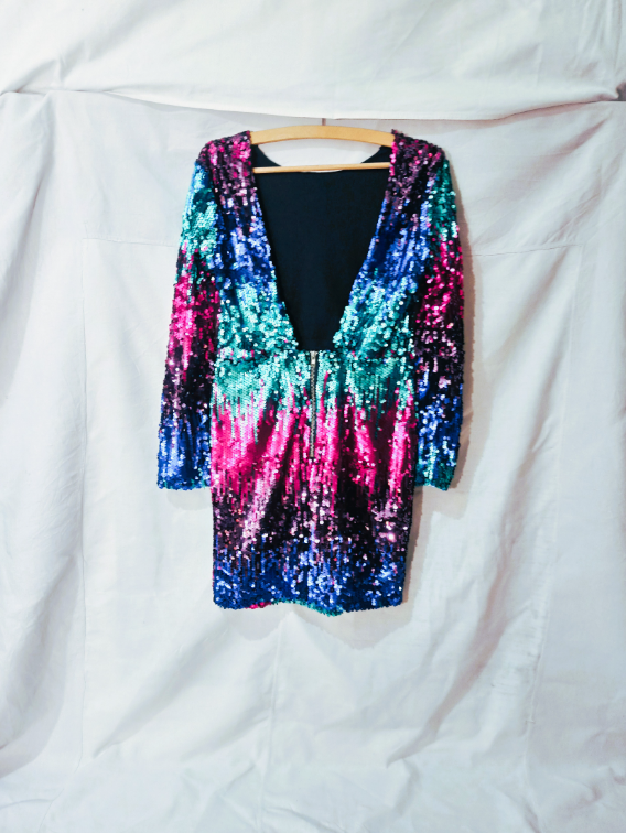 Disco / party haljina sa šljokicama  slika #2