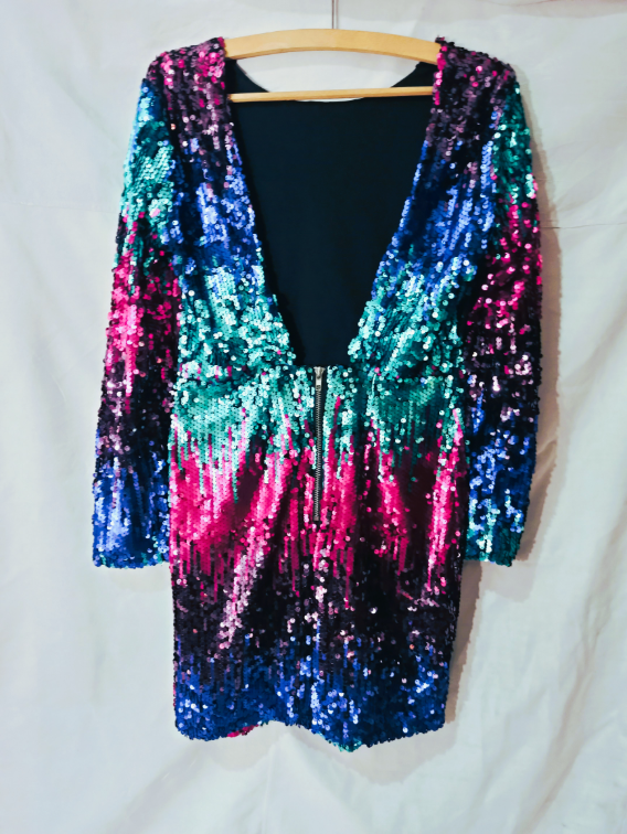 Disco / party haljina sa šljokicama  slika #3