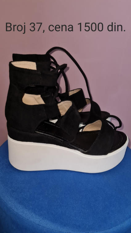 Crne sandale na platformu 37 slika #1
