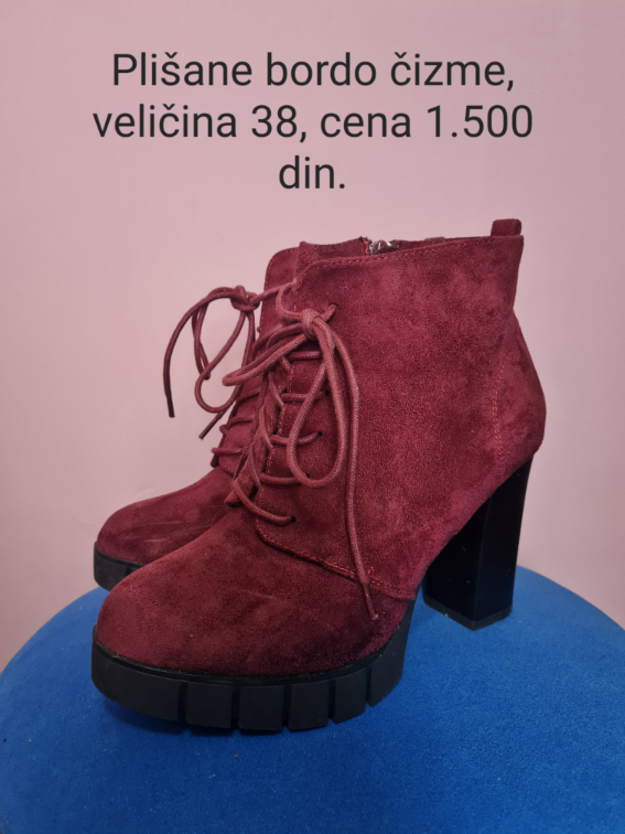 Bordo plisane cizme na stiklu 38 slika #2