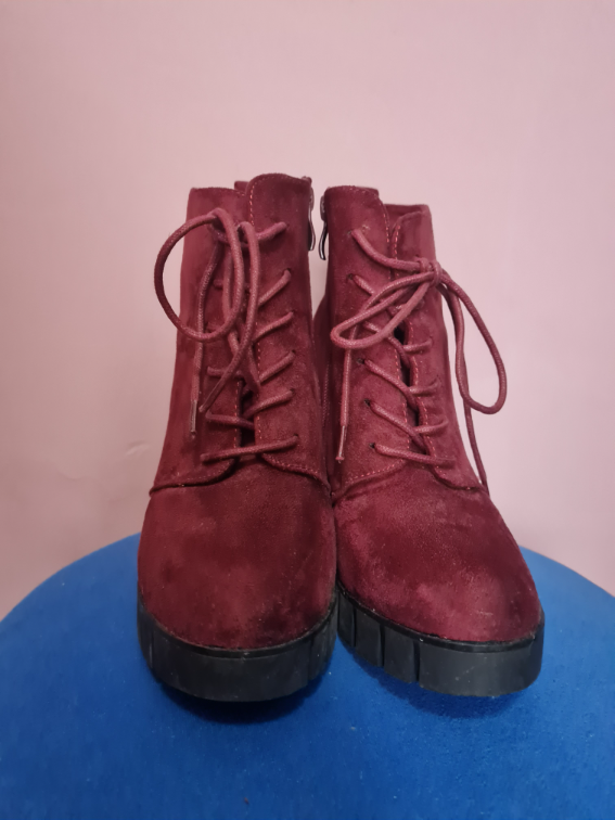 Bordo plisane cizme na stiklu 38 slika #3