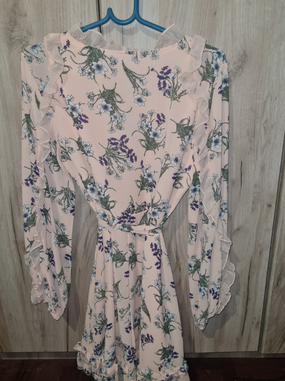 NOVA roze cvetna haljina M/L slika #2