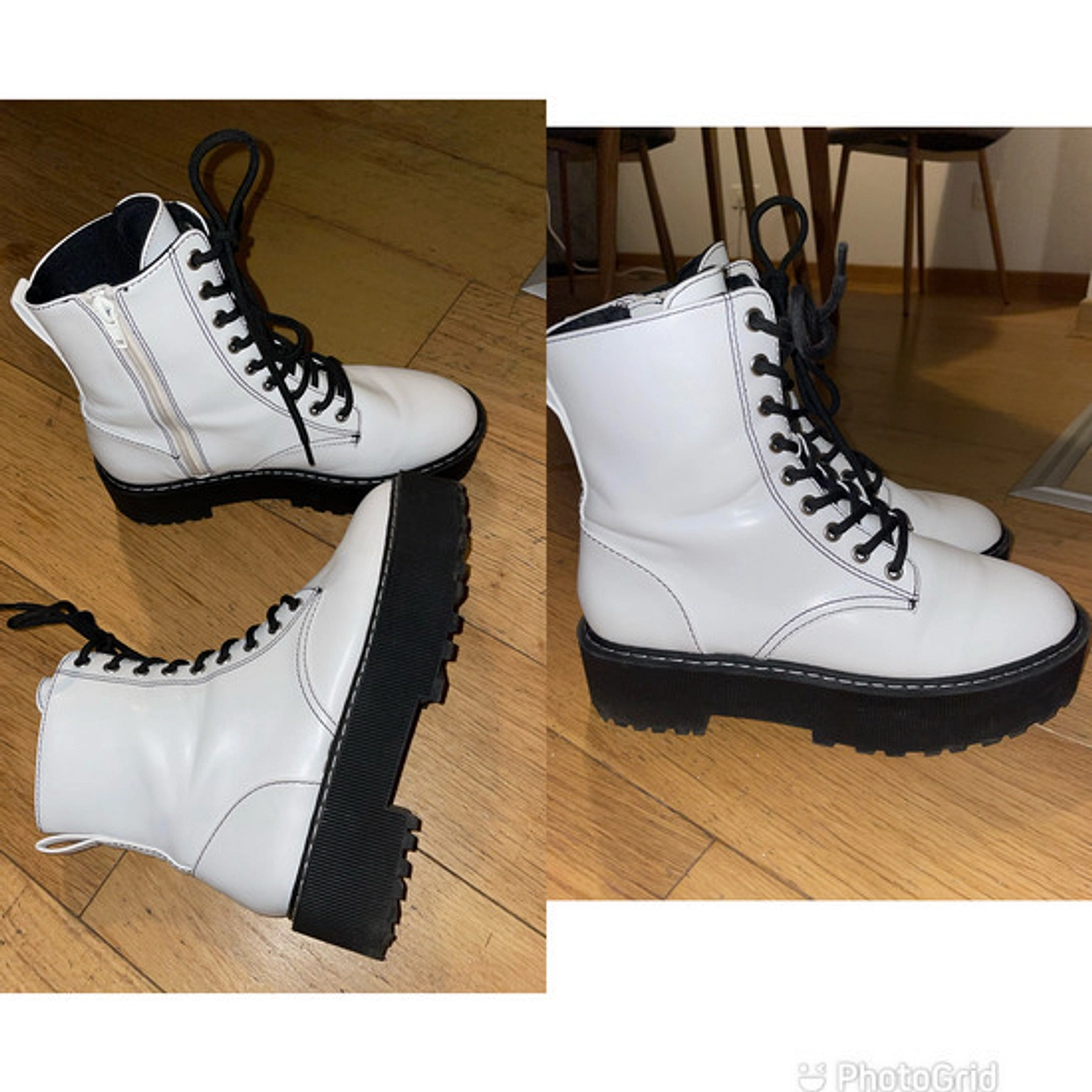 H&M bele combat/moto čizme slika #2