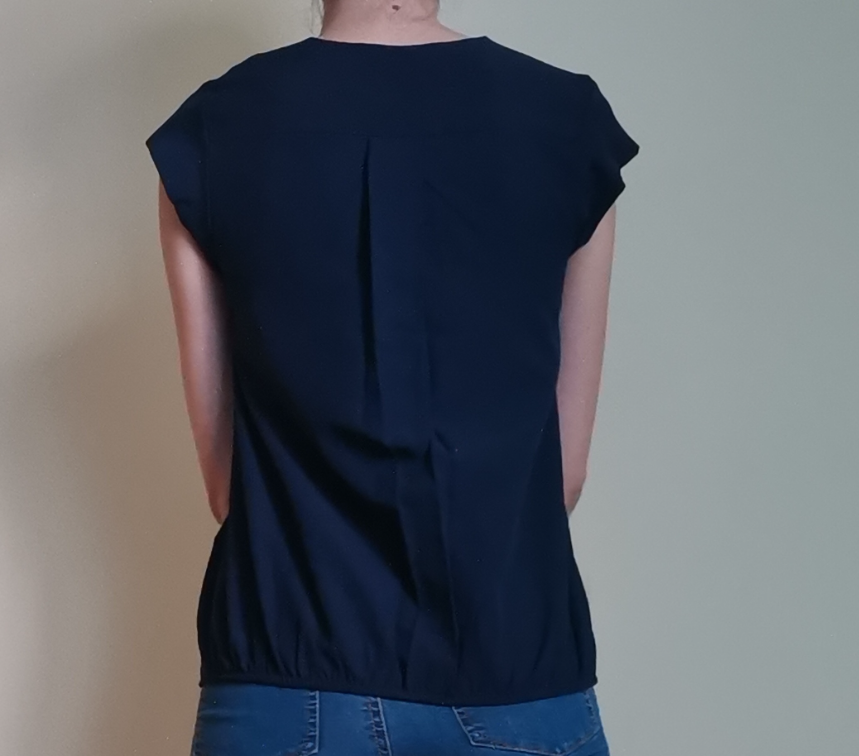 Poslovna teget bluza bez rukava XS slika #5