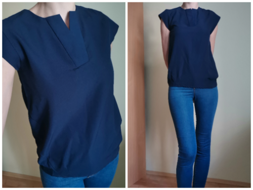 Poslovna teget bluza bez rukava XS