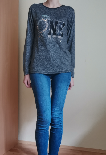 Siva melirana bluza S-M, 100% pamuk