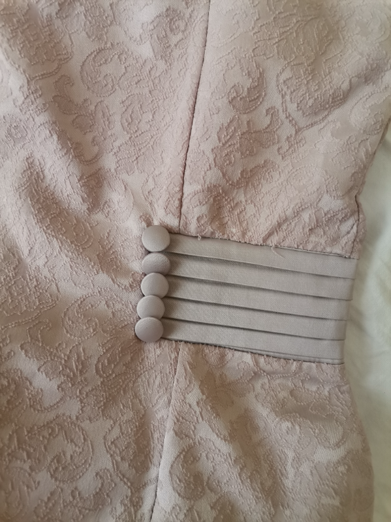 Bež elegantna haljina L slika #5