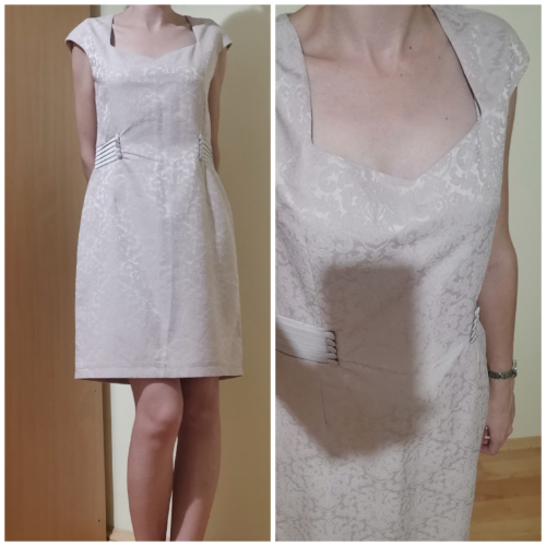 Bež elegantna haljina L