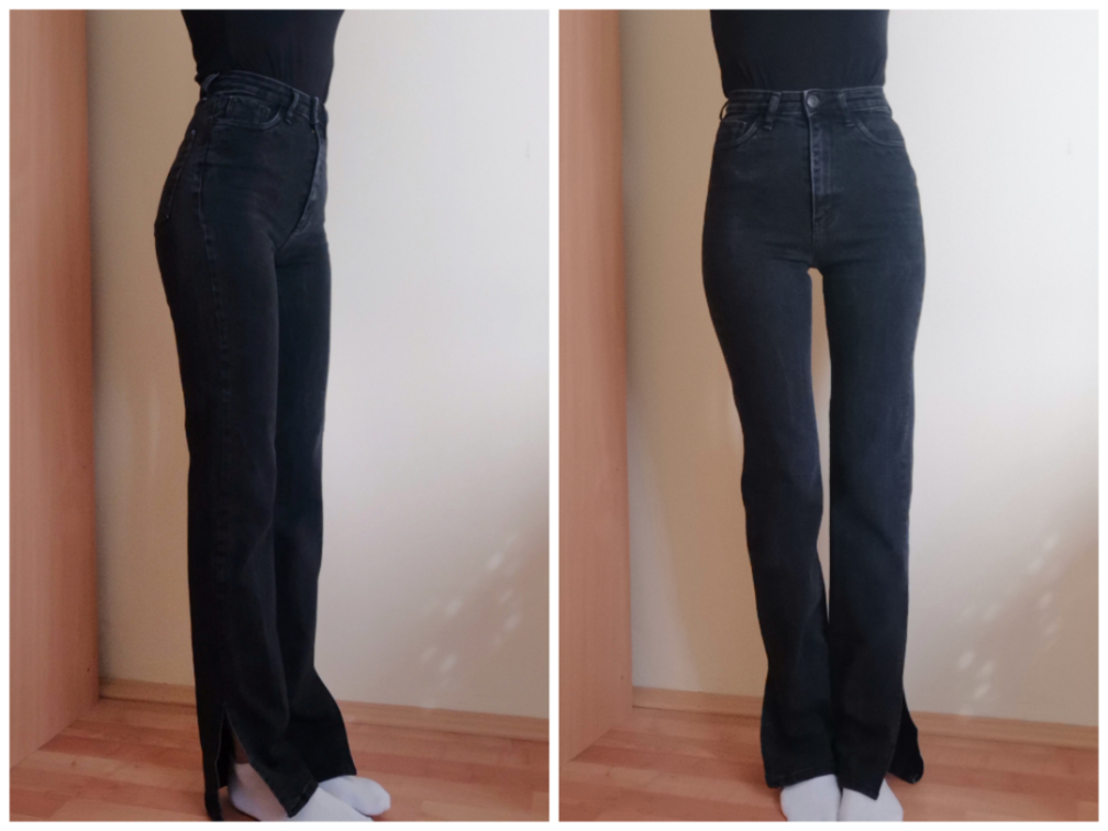 Crne farmerke zvoncare XS slika #1