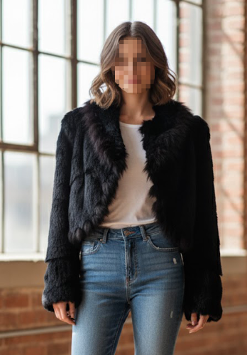 Elegantna krznena jakna u bolero stilu vel.M  