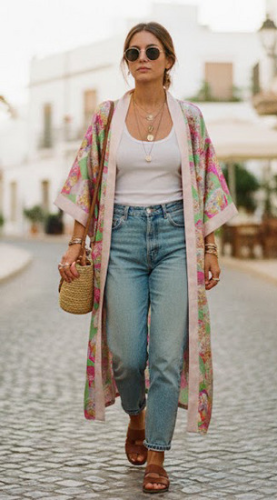 Unikatni Vintage Kimono Boho Chic  