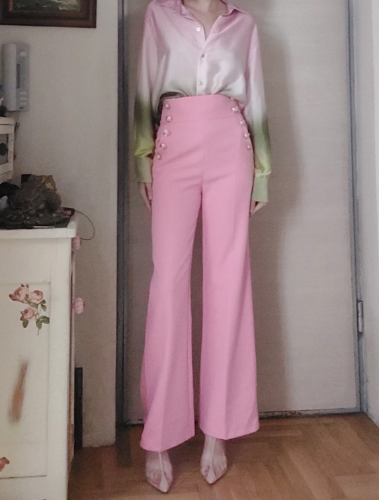 Zara zvonaste pantalone dublji struk