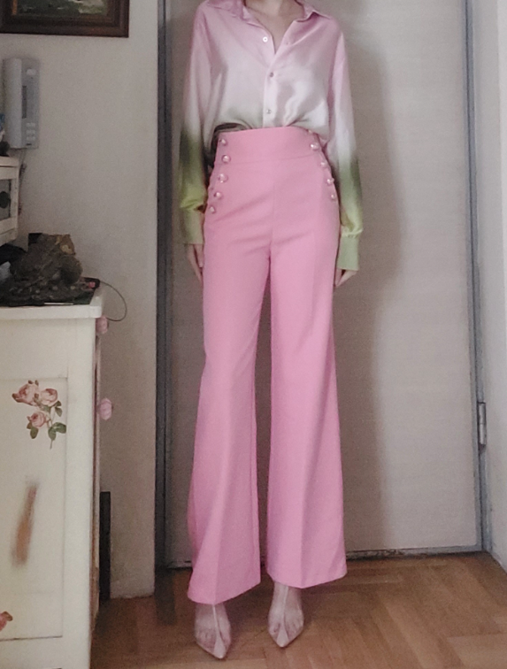 Zara zvonaste pantalone dublji struk slika #1