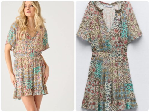 *ZARA* cvetna mini haljina