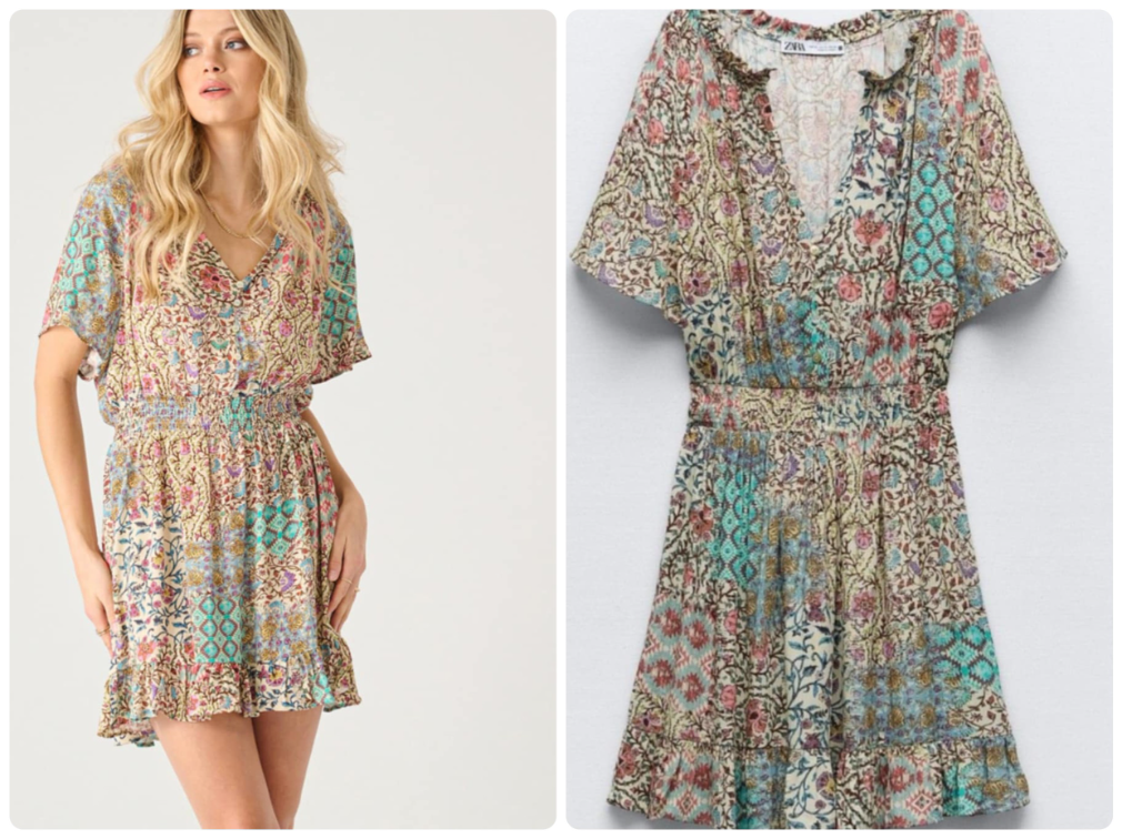 *ZARA* cvetna mini haljina slika #1