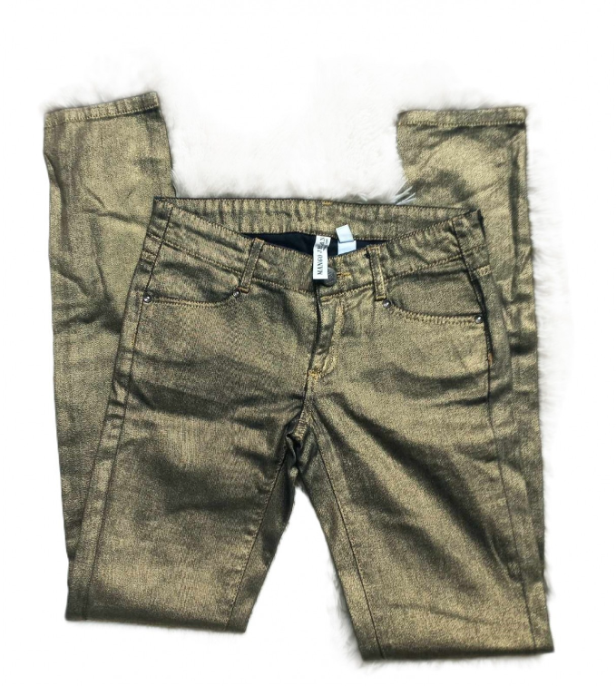 MANGO metalik zlatne farmerke slika #3