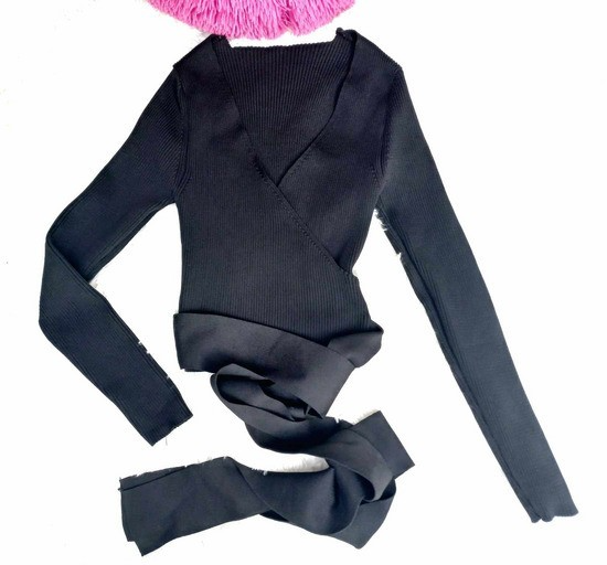 ELISHE bluza - crop top na vezivanje S/M slika #1