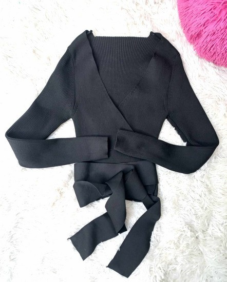 ELISHE bluza - crop top na vezivanje S/M slika #5