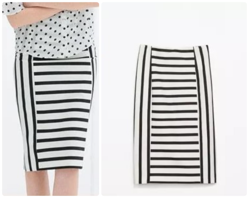 *ZARA* pencil suknja na pruge slika #1