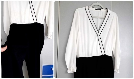 MANGO kombinezon crno-beli L slika #5