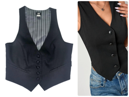 * H&M * zenski crni prsluk M