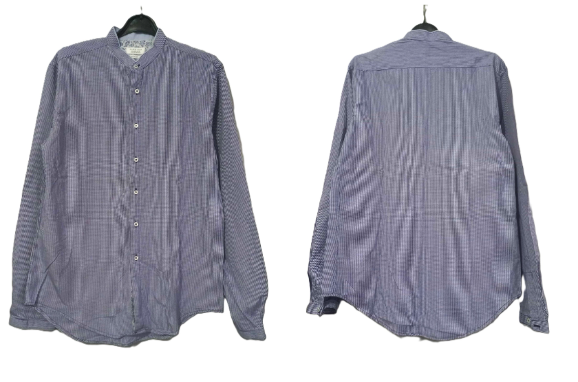 *ZARA MAN* kosulja teget bela karirana L slika #3