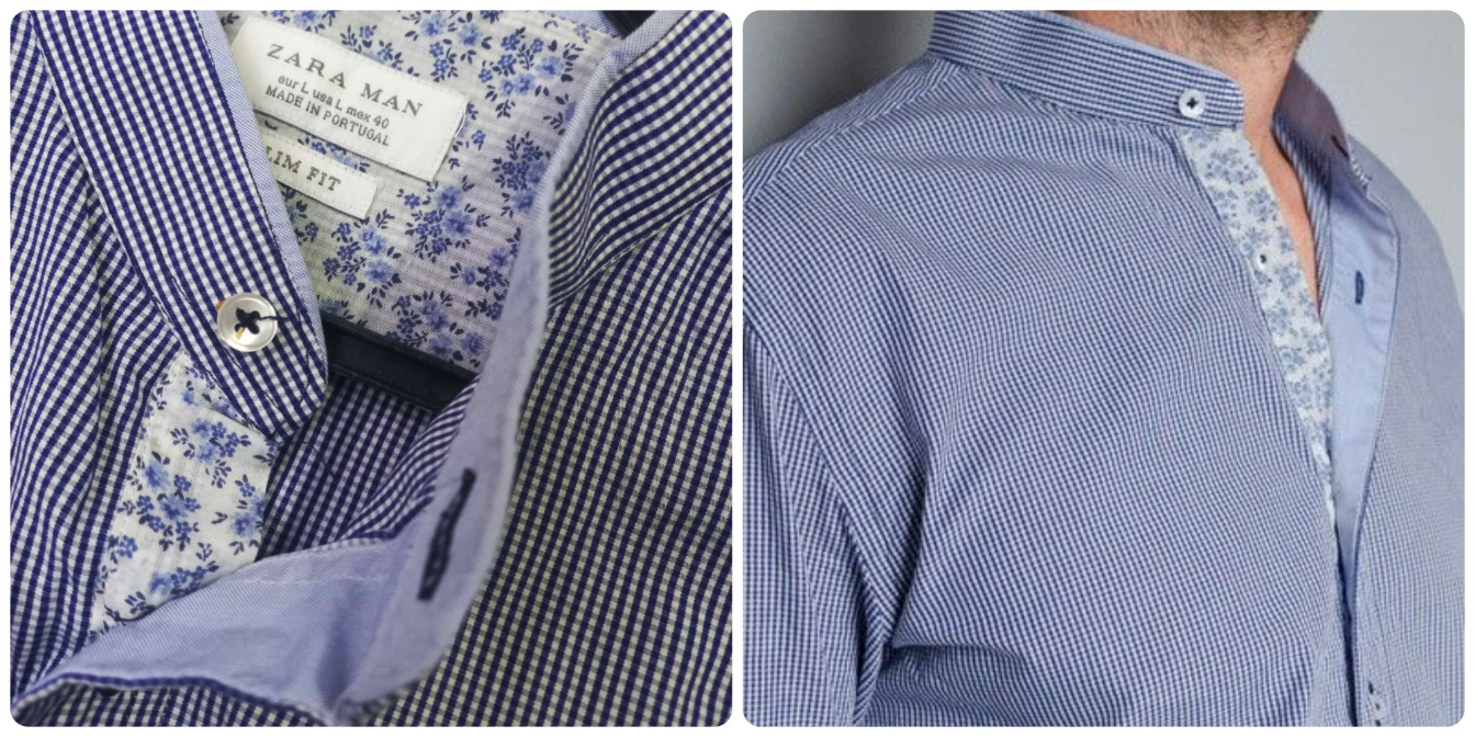 *ZARA MAN* kosulja teget bela karirana L slika #4