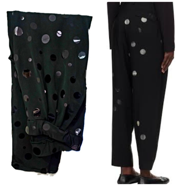 Pantalone sa sjajnim crnim "diskovima" slika #1