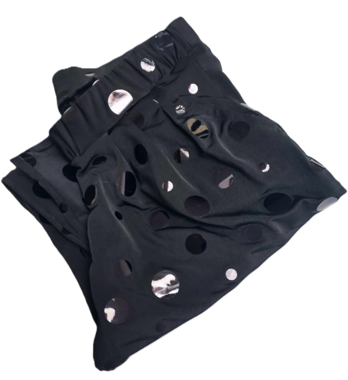 Pantalone sa sjajnim crnim "diskovima" slika #2