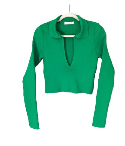 STRADIVARIJUS crop top bluza dzemper L slika #2