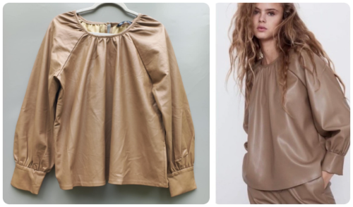 *ZARA* bluza od eco koze -nenosena