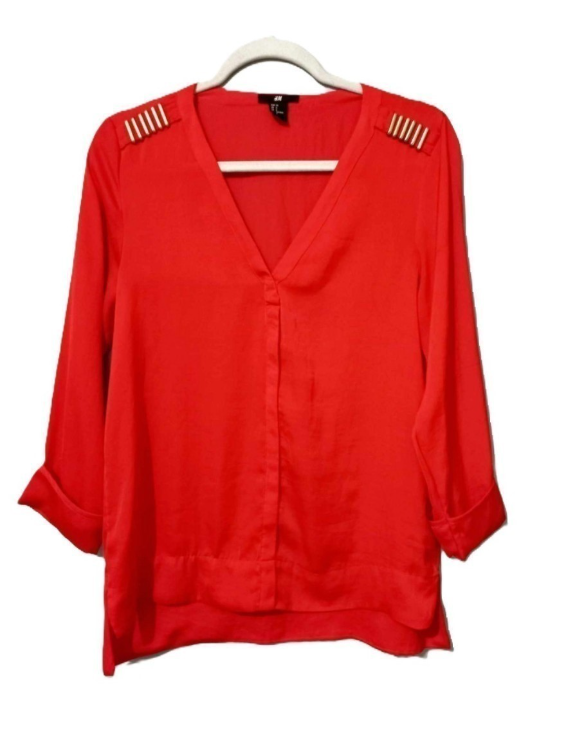 *H&M* koralno crvena bluza-tunika slika #1