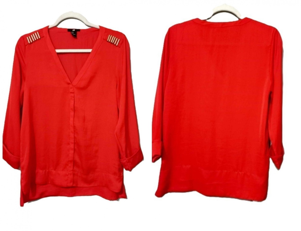 *H&M* koralno crvena bluza-tunika slika #3