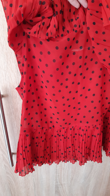 Zara crvena plisirana bluza slika #3