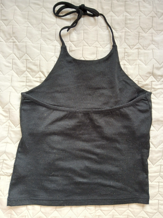 Crna svetlucava bluza na vezivanje oko vrata, M slika #3