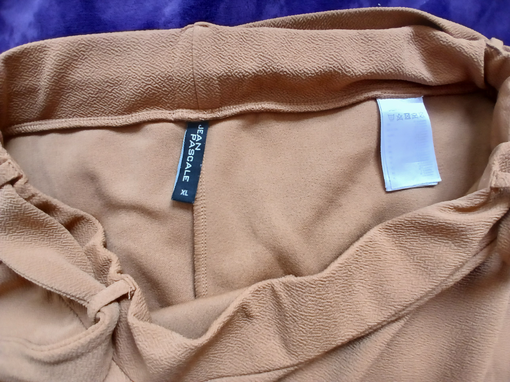 Jean Pascale oker siroke pantalone na vezivanje,XL slika #3