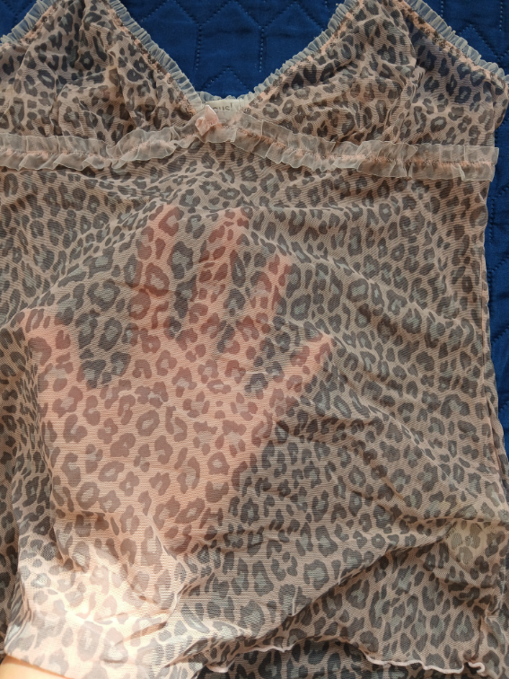 Oysho leopard roze providna majica za spavanje, L slika #4