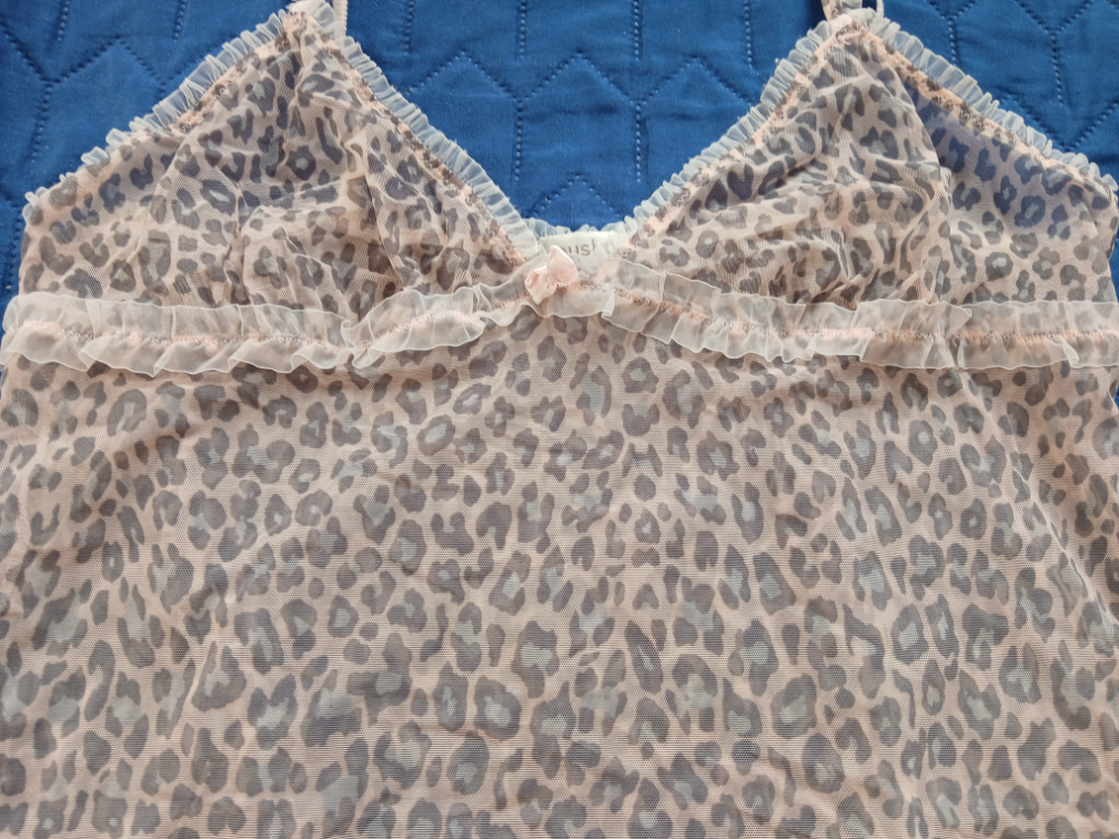 Oysho leopard roze providna majica za spavanje, L slika #2