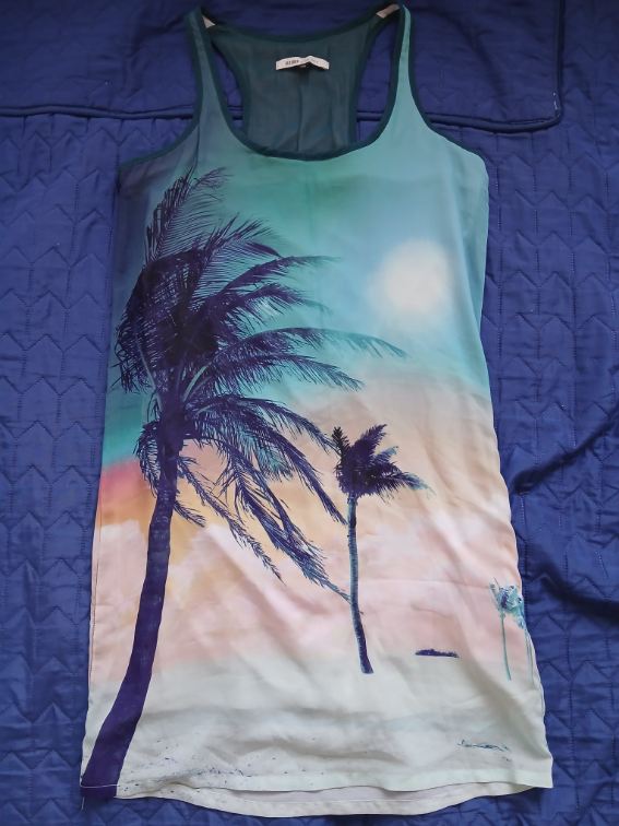 Bershka letnja mini haljinica sa palmama, S slika #1