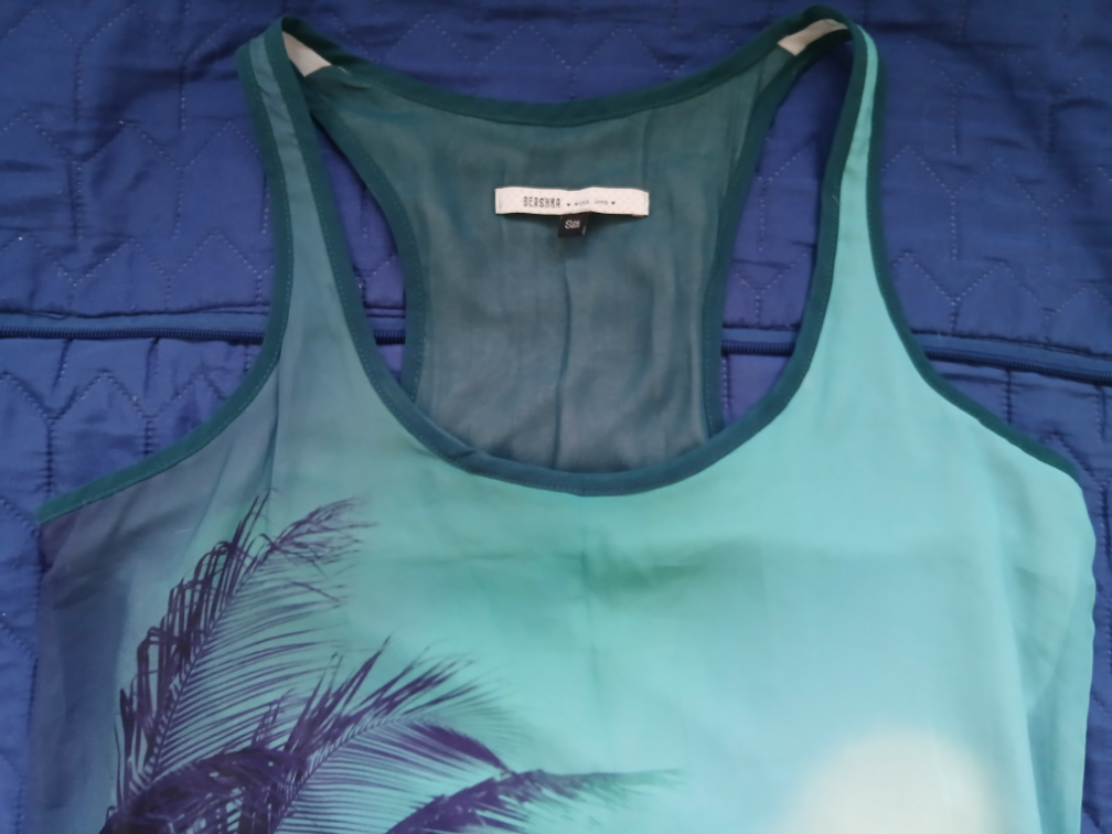 Bershka letnja mini haljinica sa palmama, S slika #2