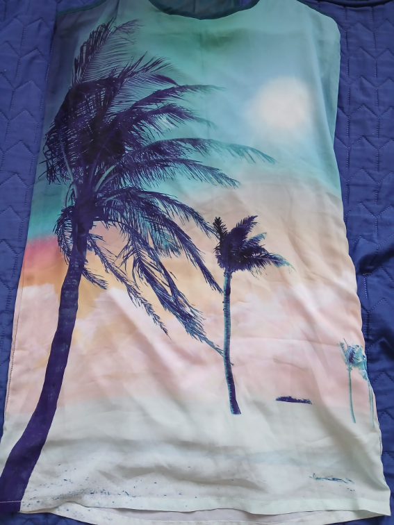 Bershka letnja mini haljinica sa palmama, S slika #3