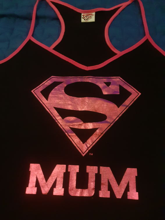 Nova Super Mum crno-roze majica na bretele, L-XL slika #2