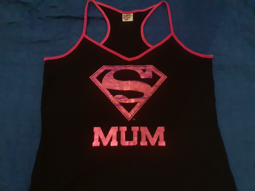 Nova Super Mum crno-roze majica na bretele, L-XL slika #3
