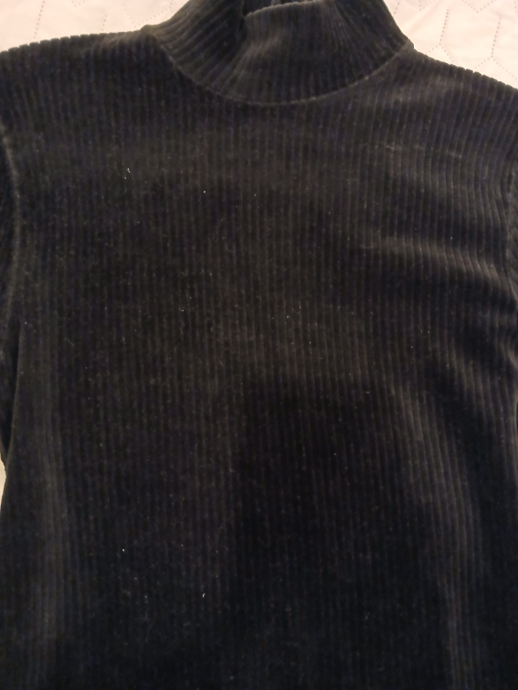 Crna uska somotska rolka mini haljina, M-L slika #2